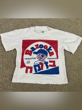 Bazooka Hebrew Graphic T-Shirt with Red & Blue Print